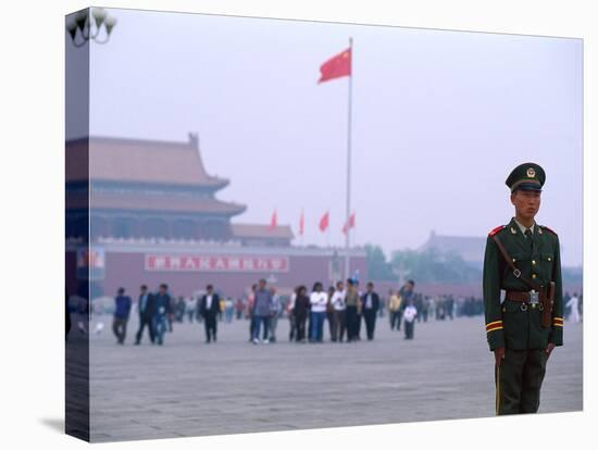 Policeman, Tiananmen Square, Beijing, China-Bill Bachmann-Stretched Canvas