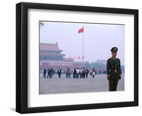 Policeman, Tiananmen Square, Beijing, China-Bill Bachmann-Framed Photographic Print