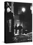 Policemen from Scotland Yard Patrolling the Street at Night-David Scherman-Stretched Canvas