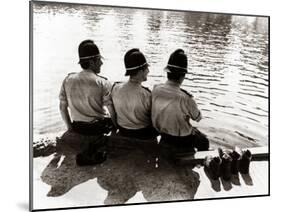 Policemen Sitting by a River on a Hot Sunny Day, July 1976-null-Mounted Premium Photographic Print