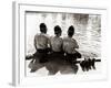 Policemen Sitting by a River on a Hot Sunny Day, July 1976-null-Framed Photographic Print