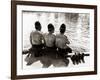 Policemen Sitting by a River on a Hot Sunny Day, July 1976-null-Framed Photographic Print