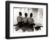 Policemen Sitting by a River on a Hot Sunny Day, July 1976-null-Framed Photographic Print