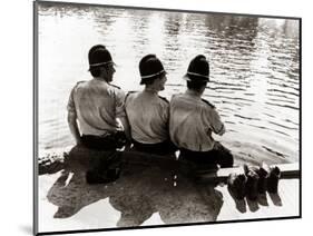 Policemen Sitting by a River on a Hot Sunny Day, July 1976-null-Mounted Photographic Print