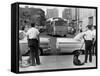 Policemen Watch as 'Freedom Riders' Arrive in Jackson, Mississippi, May 24, 1961-null-Framed Stretched Canvas