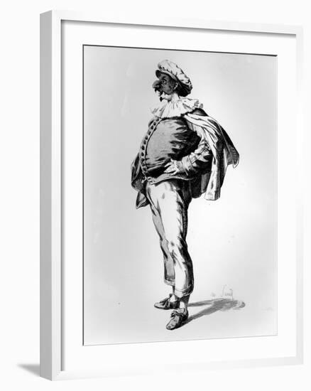 Polichinelle, Depicted in the Stage Costume of 1685, 1860 (Litho)-Maurice Sand-Framed Giclee Print