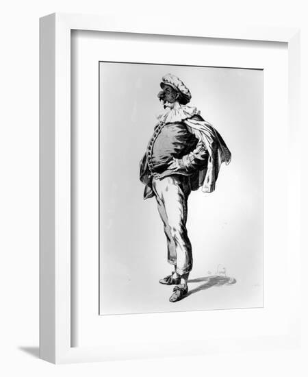 Polichinelle, Depicted in the Stage Costume of 1685, 1860 (Litho)-Maurice Sand-Framed Giclee Print