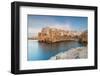 Polignano a Mare coastal town at dusk, Bari, Apulia, Adriatic Sea, Mediterranean Sea, Italy, Europe-Paolo Graziosi-Framed Photographic Print