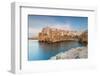 Polignano a Mare coastal town at dusk, Bari, Apulia, Adriatic Sea, Mediterranean Sea, Italy, Europe-Paolo Graziosi-Framed Photographic Print