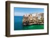 Polignano a mare, the medieval and white sea town facing the turquoise water of the Adriatic Sea-Paolo Graziosi-Framed Photographic Print