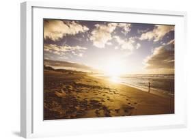 Polihale Sunset Beachscape, Kauai Hawaii-Vincent James-Framed Photographic Print