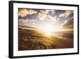 Polihale Sunset Beachscape, Kauai Hawaii-Vincent James-Framed Photographic Print