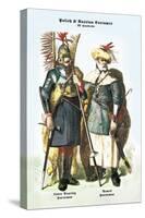 Polish and Russian Costumes: Lance Bearing and Armed Horsemen-null-Stretched Canvas