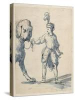 Polish Dwarf Leading a Dog-Inigo Jones-Stretched Canvas