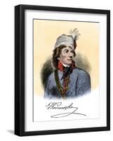 Polish General Tadeusz Kosciuszko with His Autograph-null-Framed Giclee Print