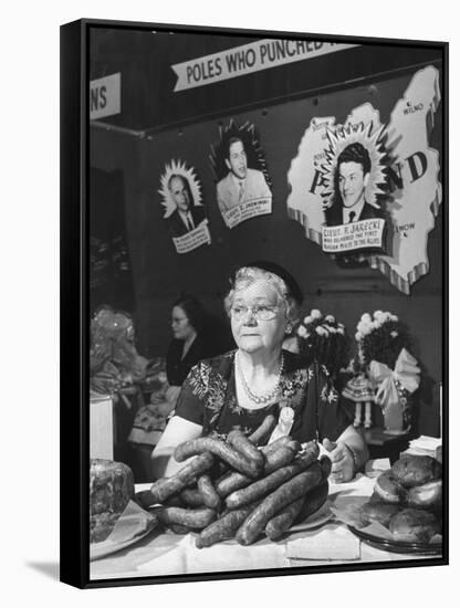 Polish Kielbasa Sausage Piled Among the Various Foods at the Women's International Exposition-Nina Leen-Framed Stretched Canvas