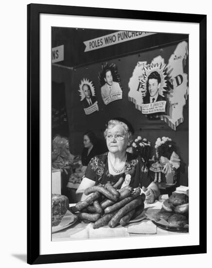 Polish Kielbasa Sausage Piled Among the Various Foods at the Women's International Exposition-Nina Leen-Framed Photographic Print