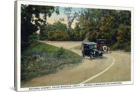 Polish Mountain, Maryland - National Road Between Cumberland and Hagerstown-Lantern Press-Stretched Canvas