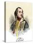 Polish Nobleman Casimir Pulaski, with His Signature-null-Stretched Canvas