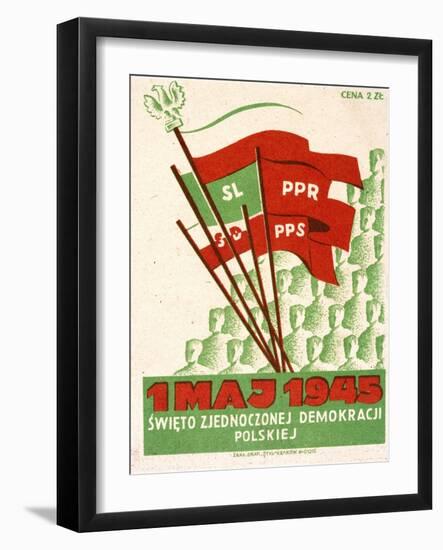 Polish Postcard from May Day 1945-null-Framed Giclee Print