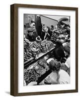 Polish Sausage Store Customers Have 60 Varieties from Which to Choose-John Dominis-Framed Photographic Print