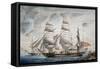 Polish Ship Our Lady of Rosario Attacked and Conquered by British Ships-null-Framed Stretched Canvas