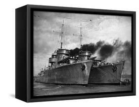 Polish Warships in British Port, 1939-null-Framed Stretched Canvas