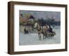 Polish Winter Landscape with Sleds-Alfred von Wierusz-Kowalski-Framed Giclee Print