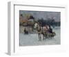 Polish Winter Landscape with Sleds-Alfred von Wierusz-Kowalski-Framed Giclee Print