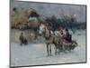 Polish Winter Landscape with Sleds-Alfred von Wierusz-Kowalski-Mounted Giclee Print