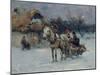 Polish Winter Landscape with Sleds-Alfred von Wierusz-Kowalski-Mounted Giclee Print