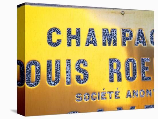 Polished Brass Sign at Winery of Louis Roederer, Reims, Champagne, Marne, Ardennes, France-Per Karlsson-Stretched Canvas