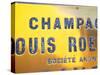 Polished Brass Sign at Winery of Louis Roederer, Reims, Champagne, Marne, Ardennes, France-Per Karlsson-Stretched Canvas