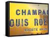 Polished Brass Sign at Winery of Louis Roederer, Reims, Champagne, Marne, Ardennes, France-Per Karlsson-Framed Stretched Canvas