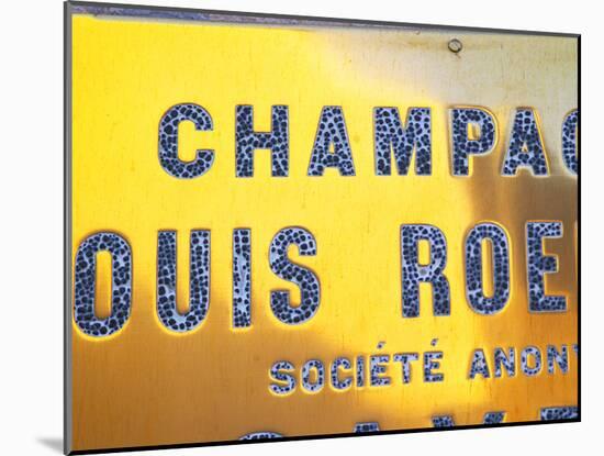 Polished Brass Sign at Winery of Louis Roederer, Reims, Champagne, Marne, Ardennes, France-Per Karlsson-Mounted Photographic Print
