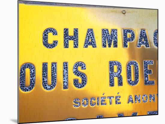 Polished Brass Sign at Winery of Louis Roederer, Reims, Champagne, Marne, Ardennes, France-Per Karlsson-Mounted Photographic Print