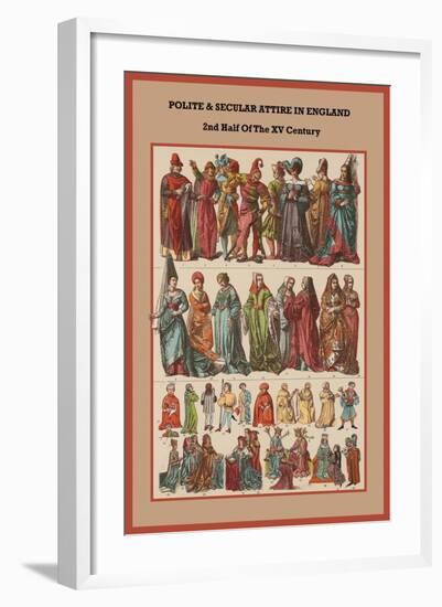 Polite and Secular Attire in England 2nd Half of the XV Century-Friedrich Hottenroth-Framed Art Print