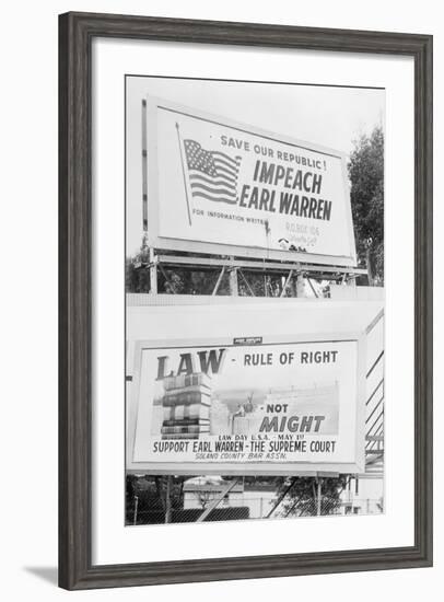 Political Billboards about Chief Justice Earl Warren-null-Framed Photographic Print