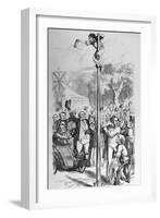 Political Cartoon Depicting Benjamin Disraeli Reaching the Top of the Political Pole-null-Framed Giclee Print