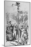 Political Cartoon Depicting Benjamin Disraeli Reaching the Top of the Political Pole-null-Mounted Giclee Print