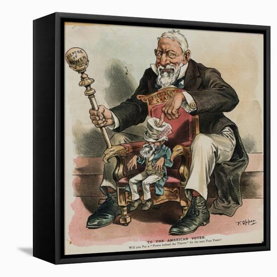 Political Cartoon Depicting Politician James Blaine-null-Framed Stretched Canvas