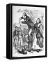 Political Cartoon Depicting William Gladstone Speaking Beside Queen Victoria-null-Framed Stretched Canvas