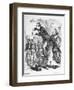 Political Cartoon Depicting William Gladstone Speaking Beside Queen Victoria-null-Framed Giclee Print