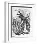 Political Cartoon Depicting William Gladstone Speaking Beside Queen Victoria-null-Framed Giclee Print