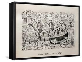 Political Cartoon of Mexican Revolution-null-Framed Stretched Canvas