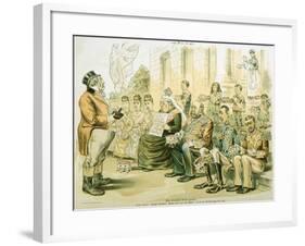 Political Cartoon of Queen Victoria Panhandling-null-Framed Giclee Print