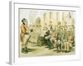 Political Cartoon of Queen Victoria Panhandling-null-Framed Giclee Print