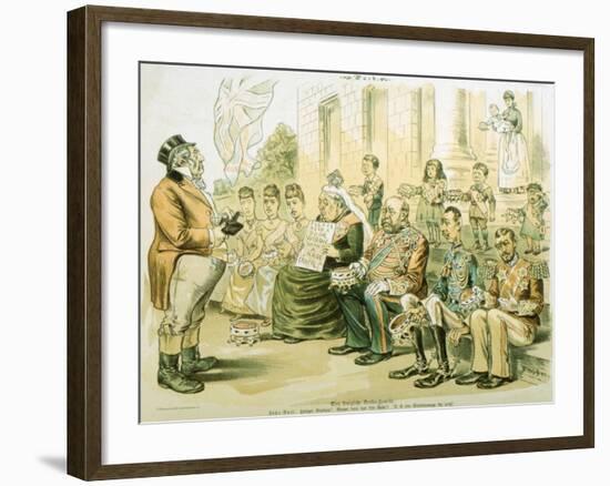 Political Cartoon of Queen Victoria Panhandling-null-Framed Giclee Print