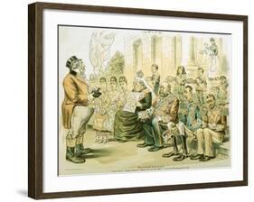 Political Cartoon of Queen Victoria Panhandling-null-Framed Giclee Print