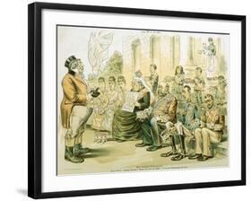 Political Cartoon of Queen Victoria Panhandling-null-Framed Giclee Print